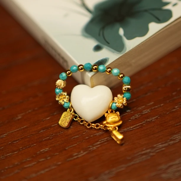 【爱心】驼骨爱心戒指民族风百搭