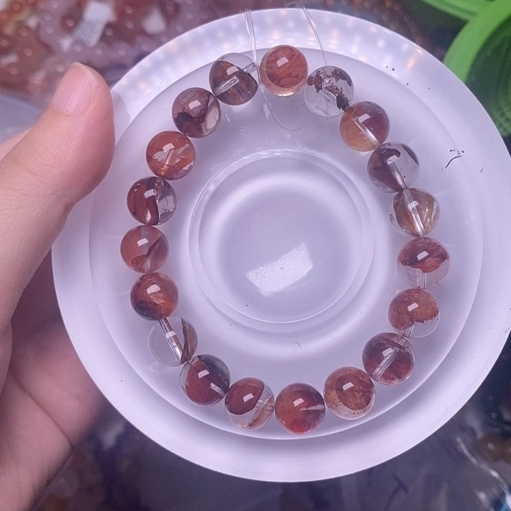 D***~水晶手链未镶嵌牛血红