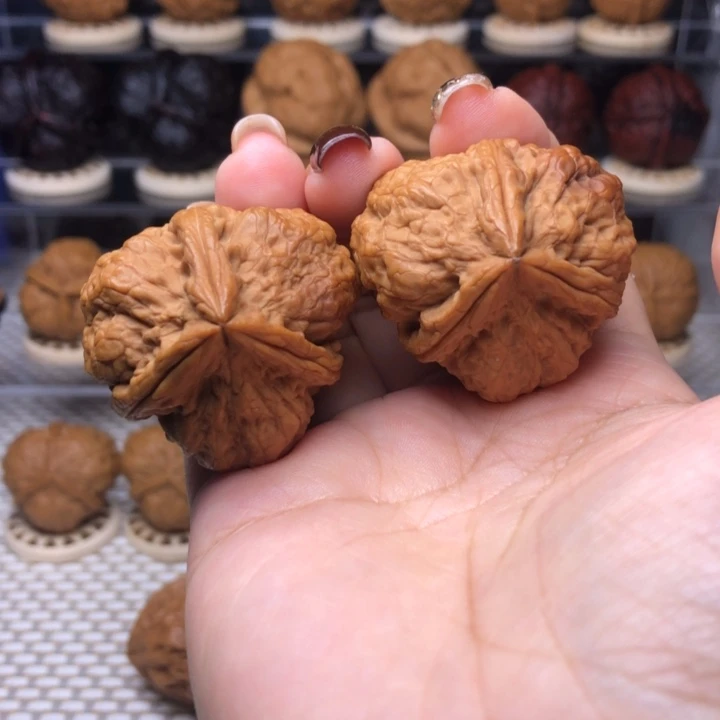 文玩核桃把件40号粗筋小盘石37尺