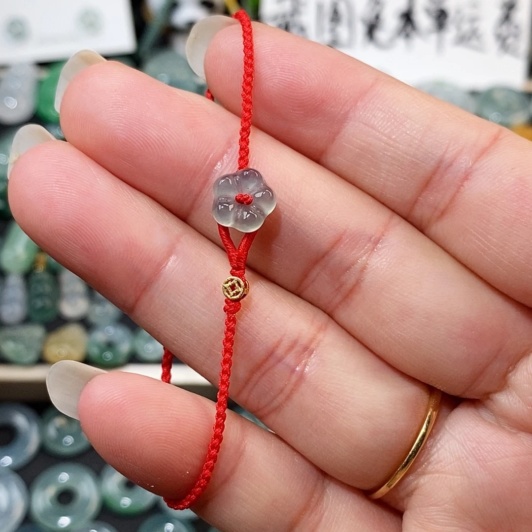 翡翠未镶嵌颈饰小花手绳15
