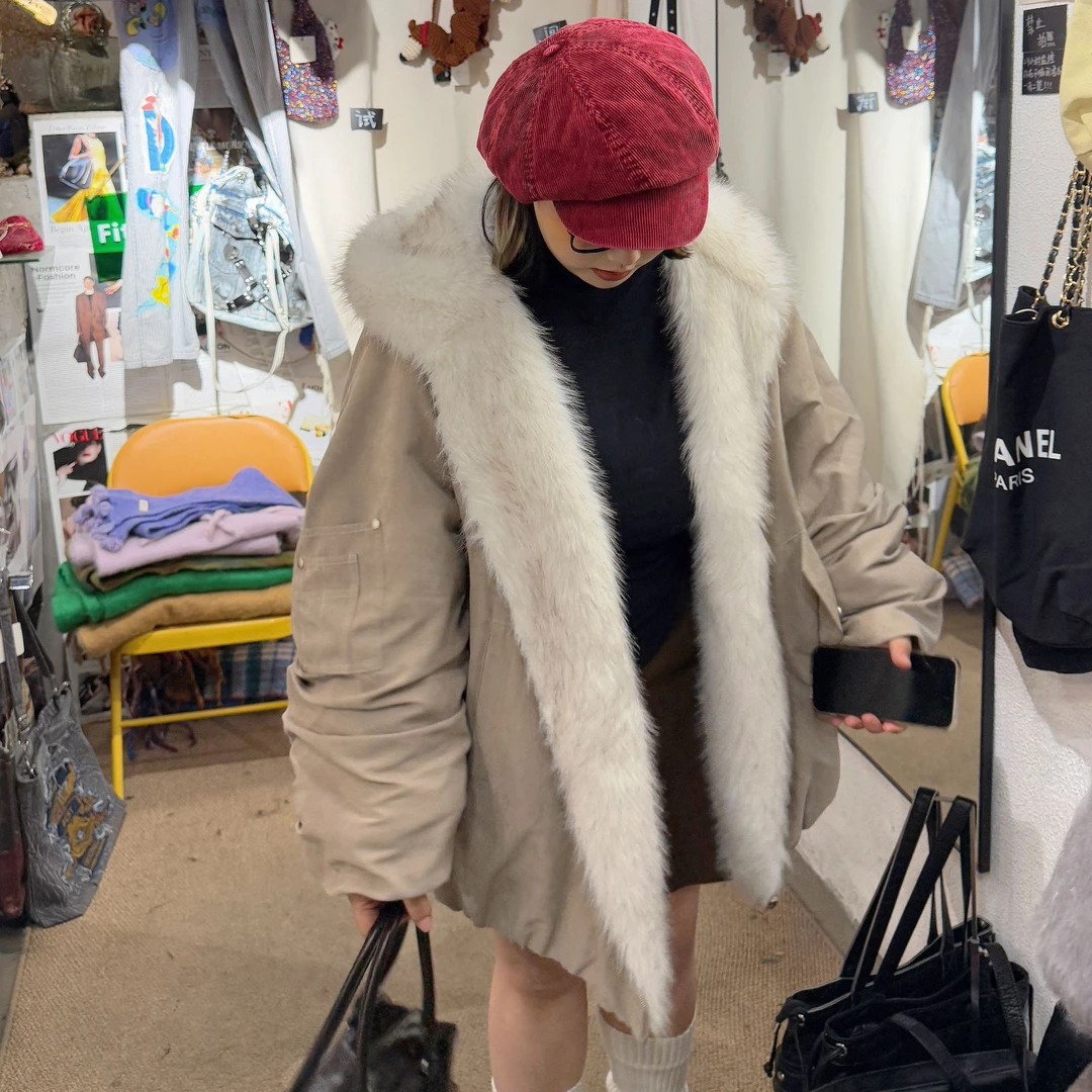 AZHOU“飞行夹克”柔软大连帽正反两面穿工装风大外套草草W12LMFXJK