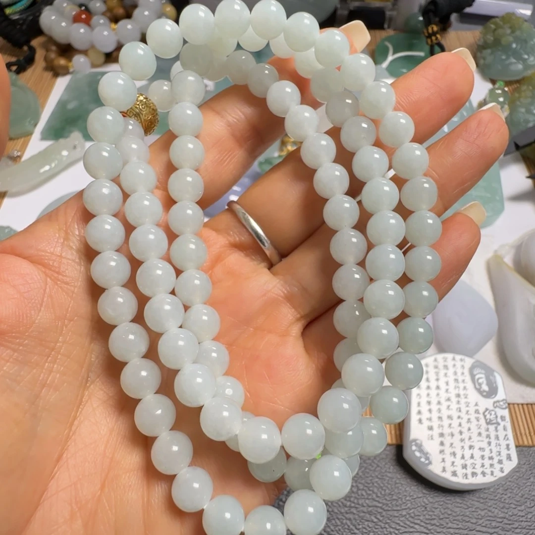 翡翠未镶嵌颈饰夏**风珠链