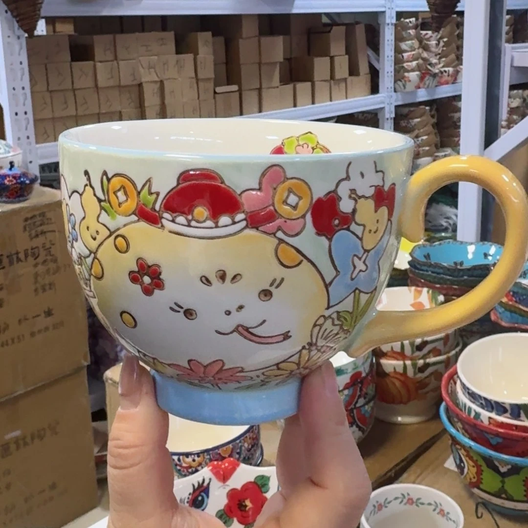 陶瓷延喜福蛇早餐杯一只看图