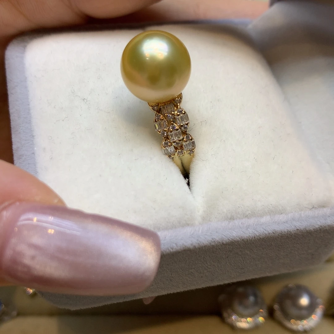 银S925镶嵌戒指海水珍珠