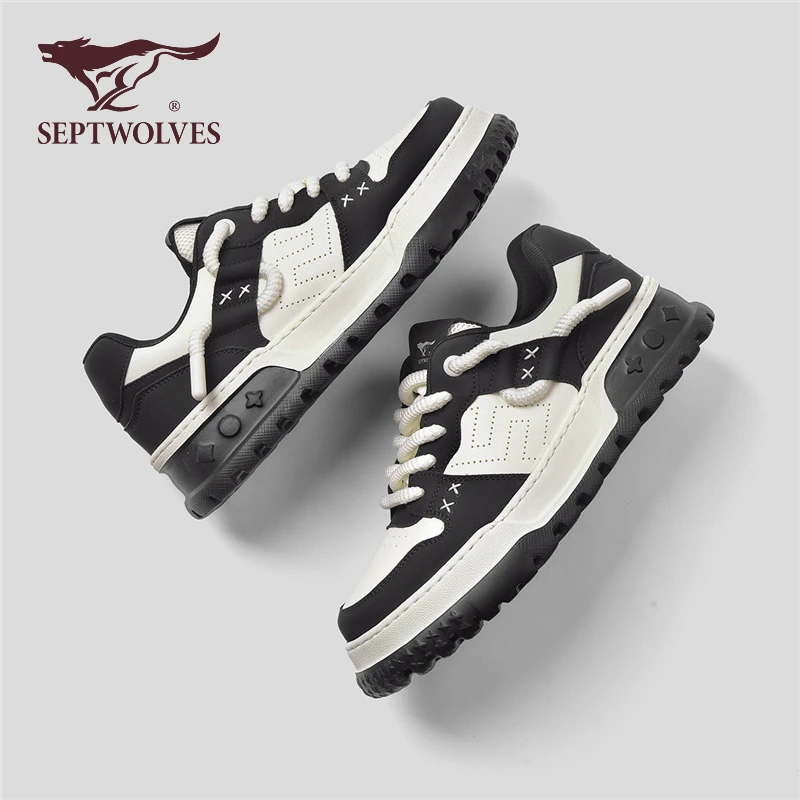 七匹狼运动板鞋2025新款秋季男鞋厚底增高男士休闲鞋时尚百搭潮鞋