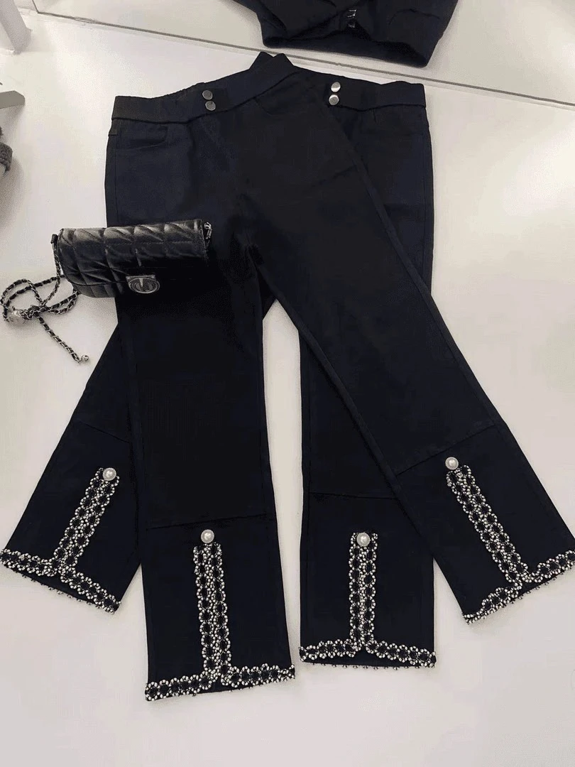 新款加厚显瘦休闲烟管裤1987