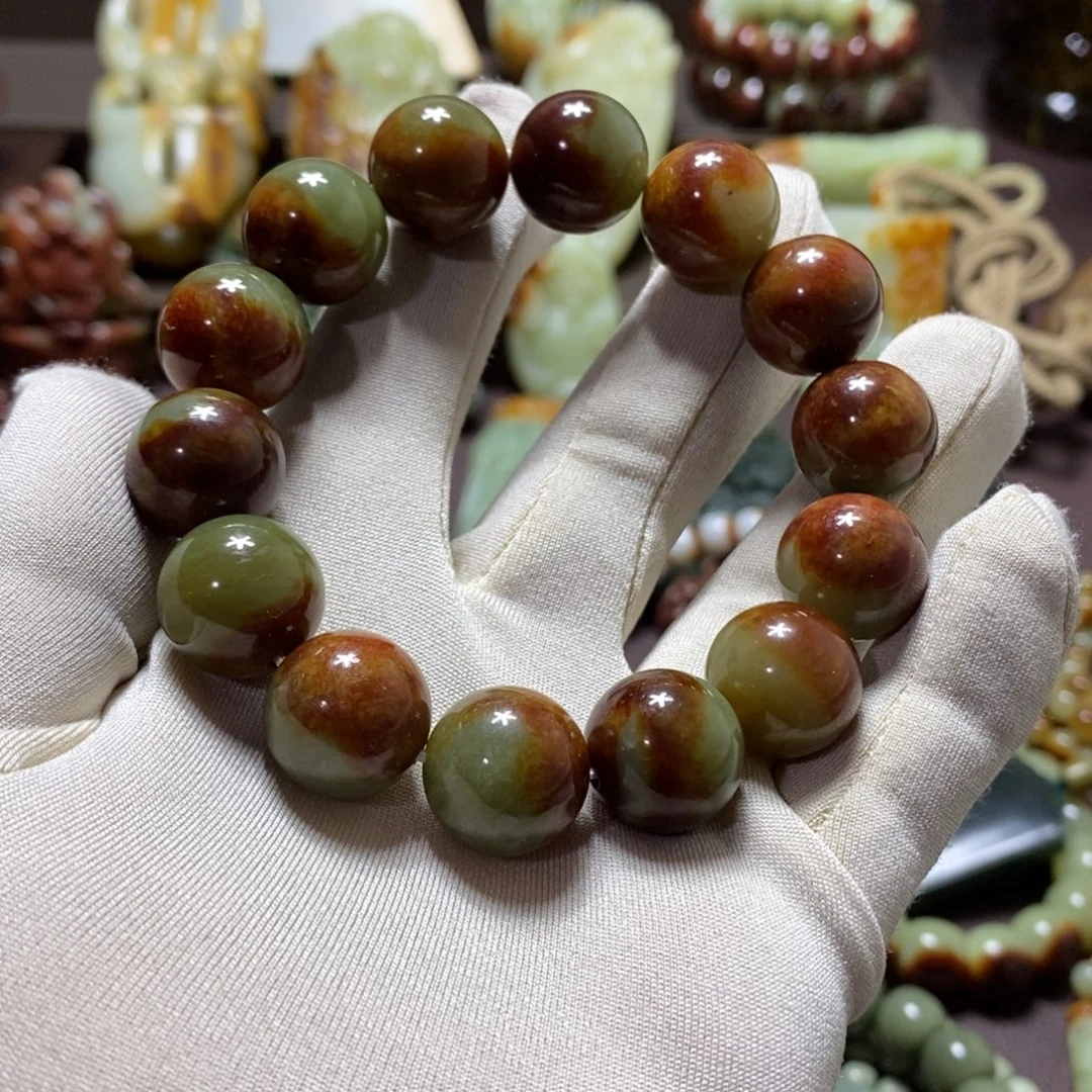 透闪石质玉未镶嵌手链火燎皮16