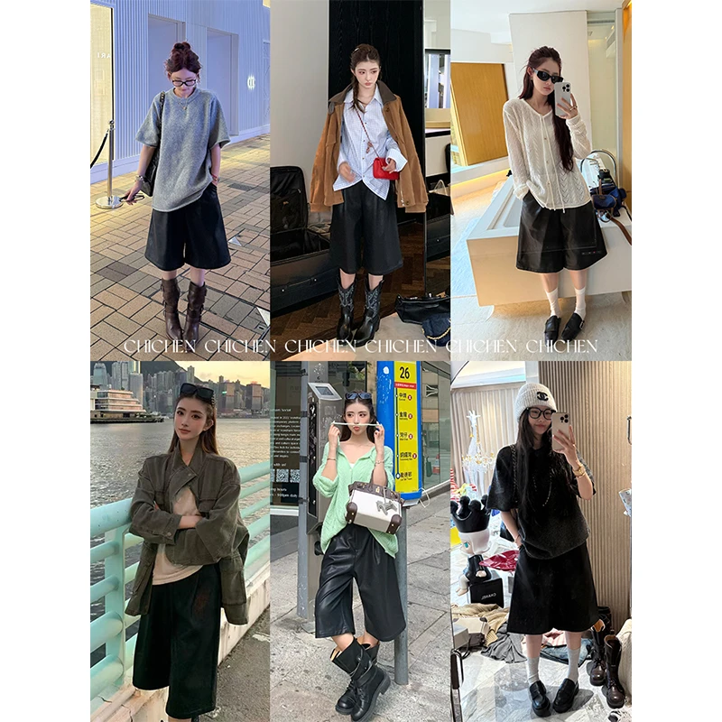 CHICHEN-实穿主义-秋冬bai搭王宽松阔腿皮裤