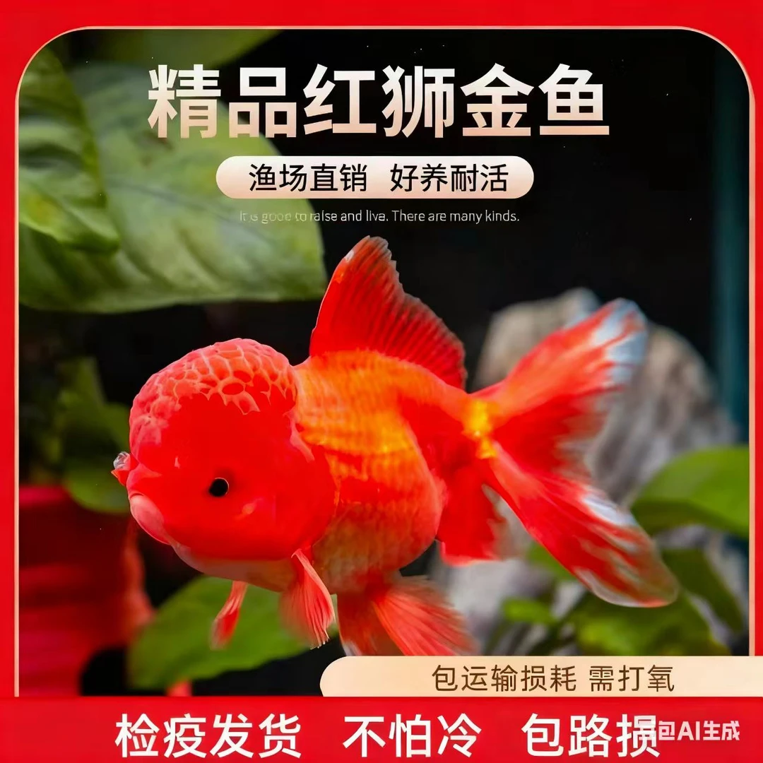 大尺寸国粹金鱼好养耐活.鸿运当头.红国狮.花国狮混搭发货