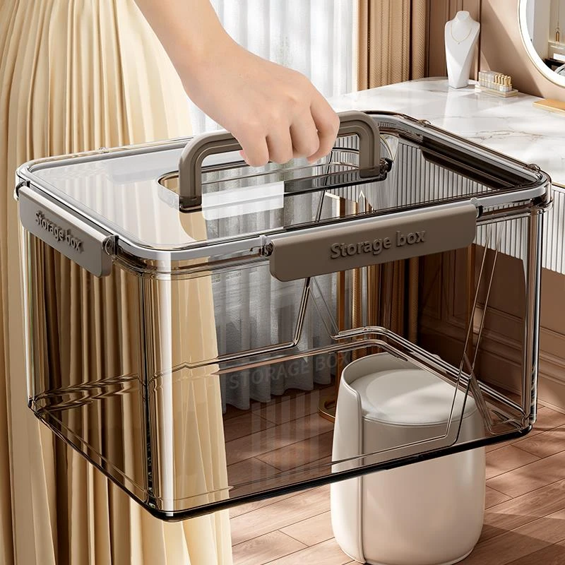 收纳箱高透明密封零食玩具亚克力家用大容量周转箱储物筐整理盒子