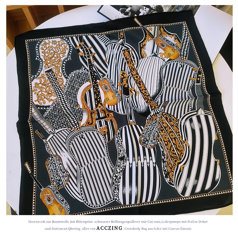 「乐器世家」65cm意罗绸23姆米双面桑蚕丝高品质真丝方巾时尚丝巾