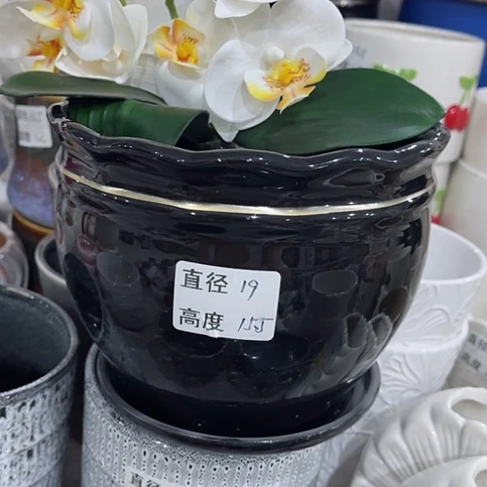 多肉绿植陶瓷花盆9.9包邮,有孔