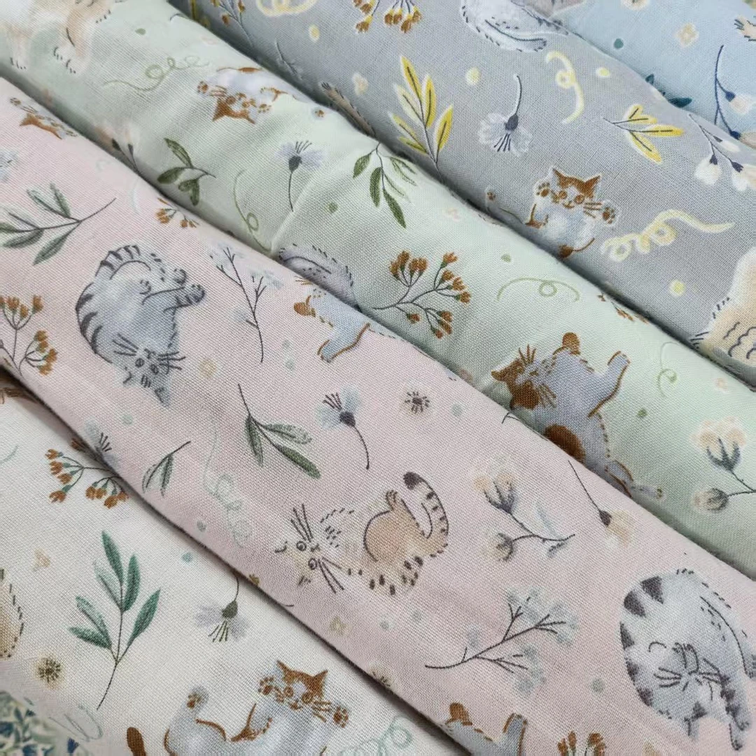 【国内现货】Cosmo可爱小猫双层纱面料手工diy服装包袋布料半米