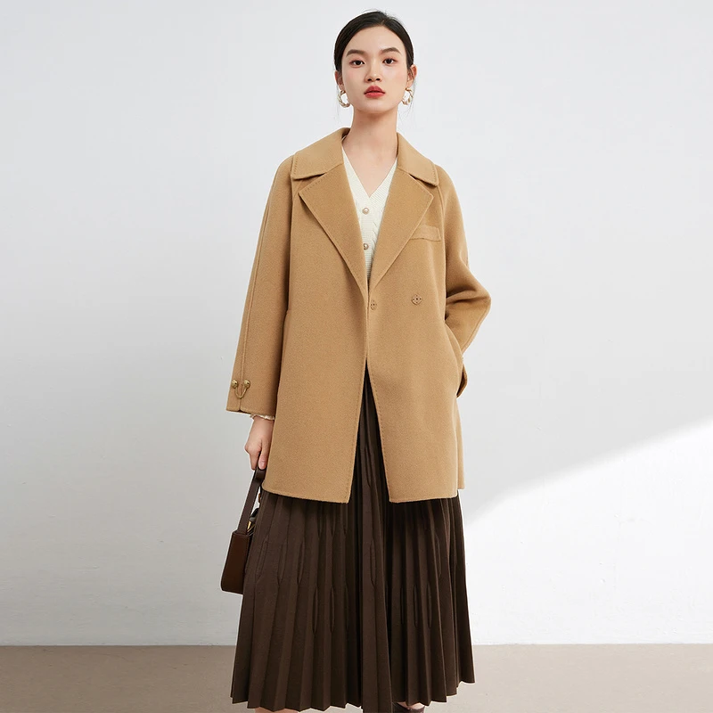 【小余专属】MOFAN摩凡秋新款米色毛呢外套MBS283264