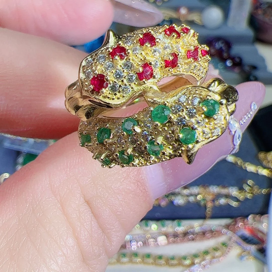 祖母绿多宝银S925镶嵌