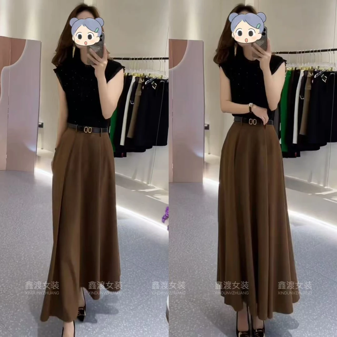 2025夏季新款时尚显瘦气质女士网红洋气两件套百搭款D9968