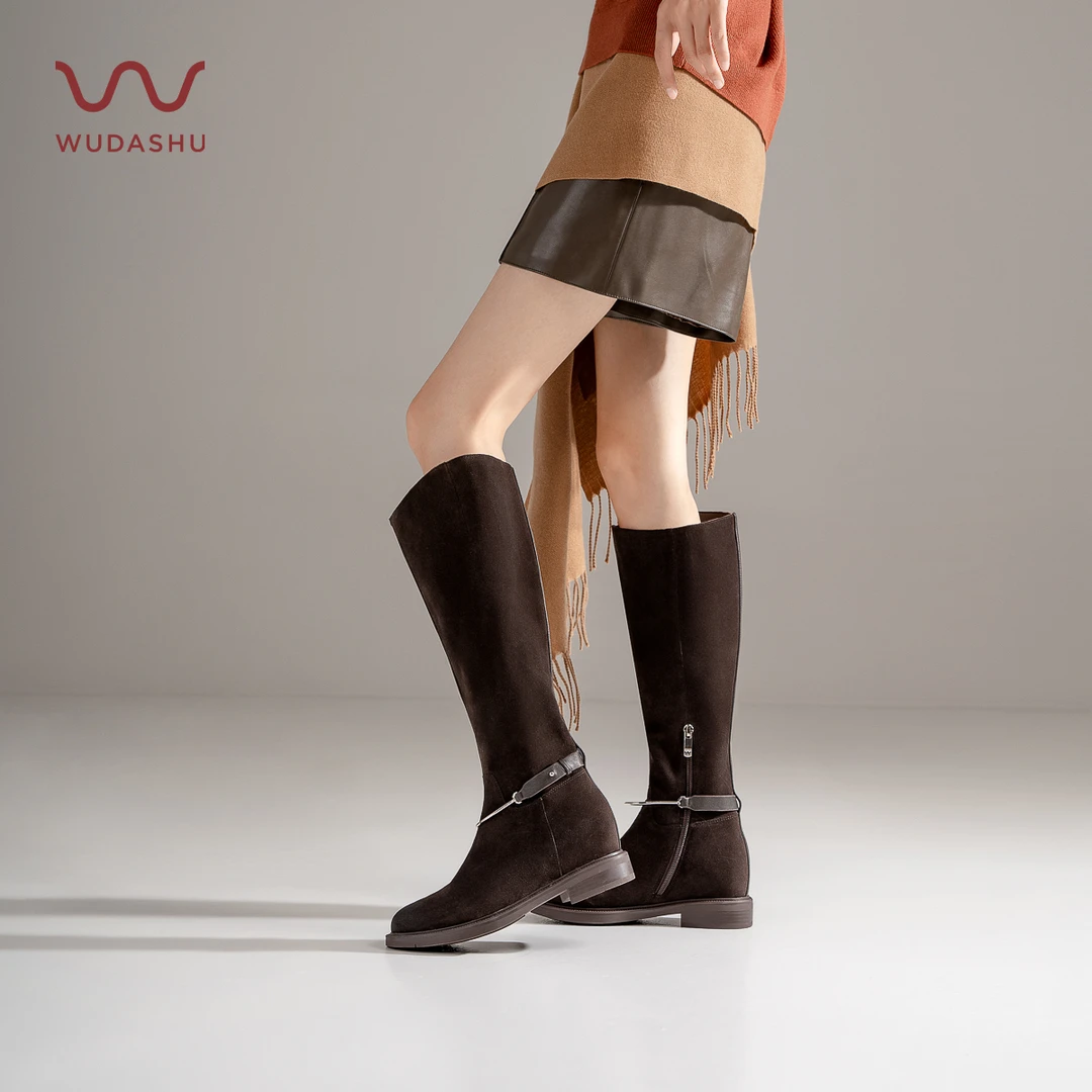 吴大叔2025秋冬季新款时装靴弹力靴时尚厚底百搭长靴长筒靴Z389