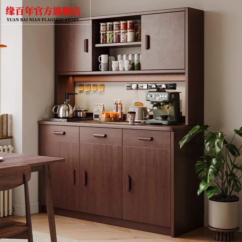 实木餐边柜靠墙一体酒柜茶水柜厨房橱柜客厅置物柜子储物柜收纳柜