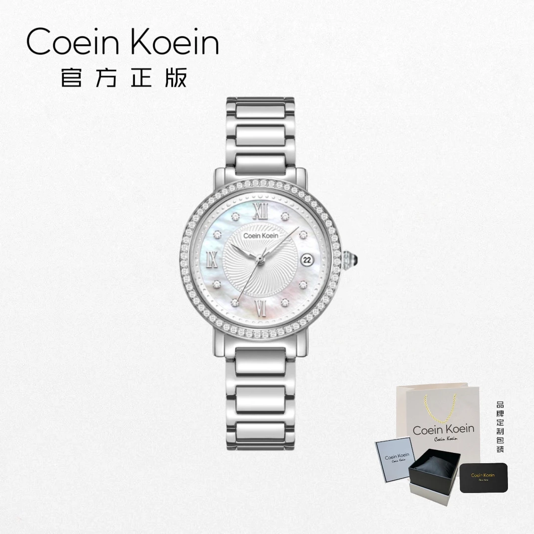 Coein Koein【官方正版】CK2888水晶之恋气质优雅贝母手表女士腕表