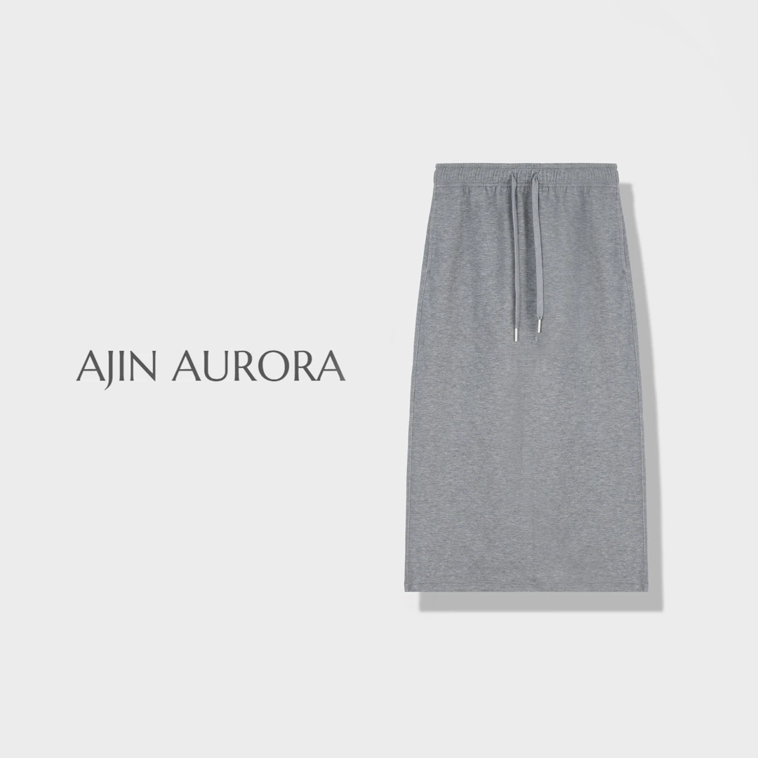 【一扇清风】直筒半身裙女中长款新款高腰开叉遮跨显瘦修身休闲裙A5