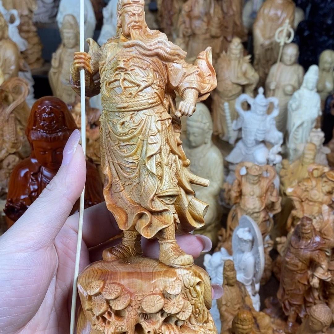 木微瑕崖柏18高立刀关公