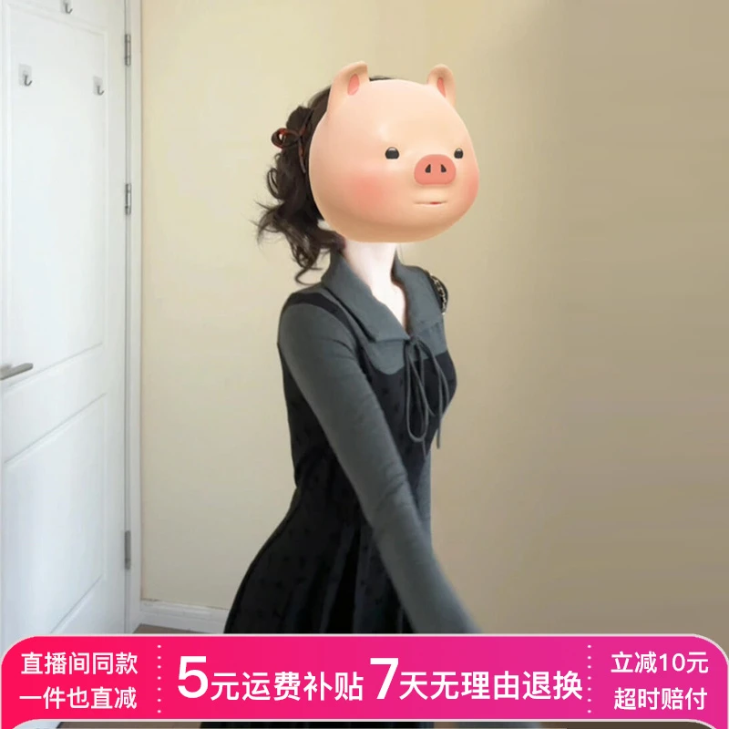 高级感法式假两件针织连衣裙子女秋冬2025新款配大衣内搭打底长裙