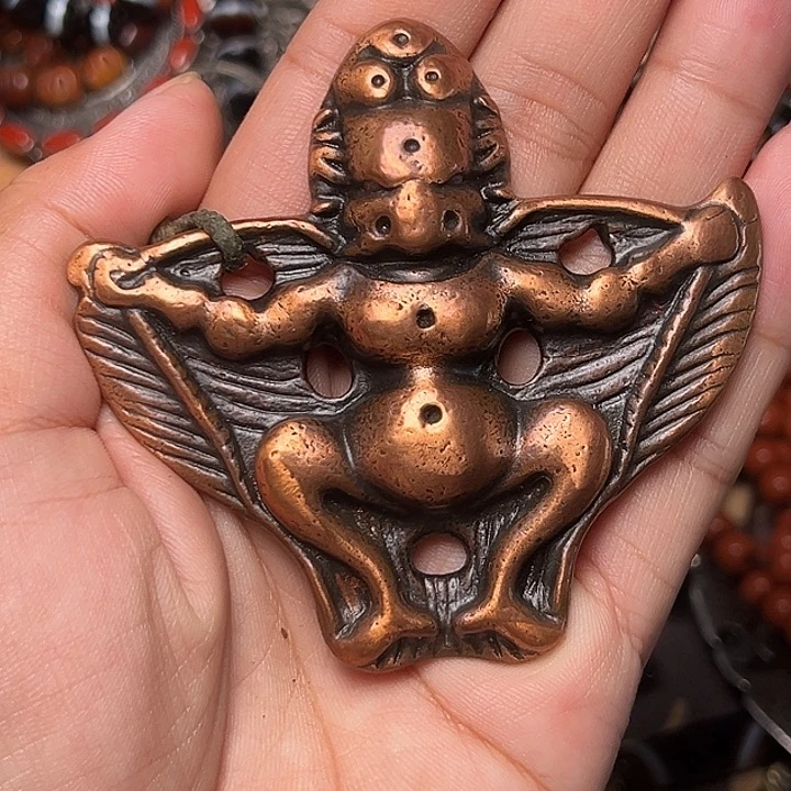 铜铁合金类藏传铜星月菩提吊坠项链