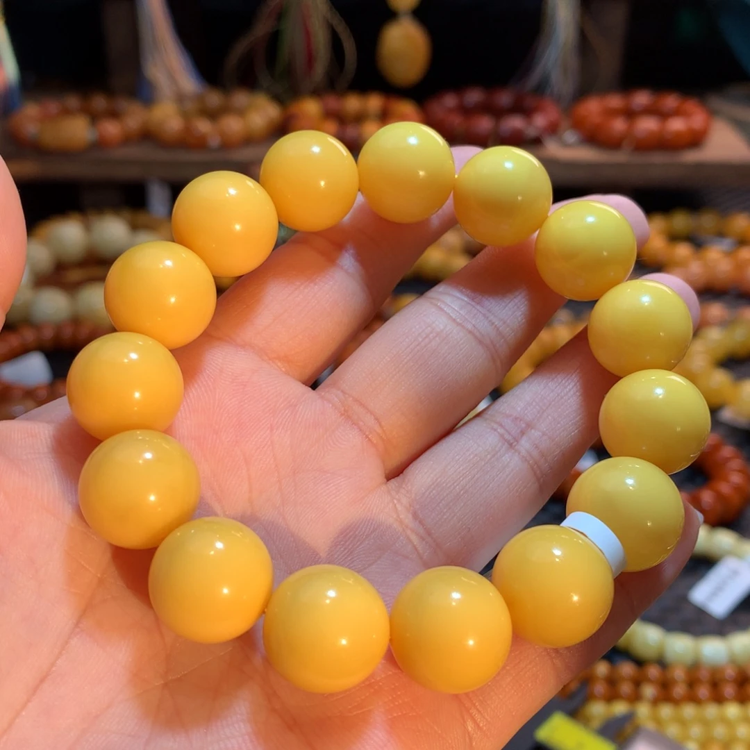 花***凉蜜蜡未镶嵌手串蜜蜡手串