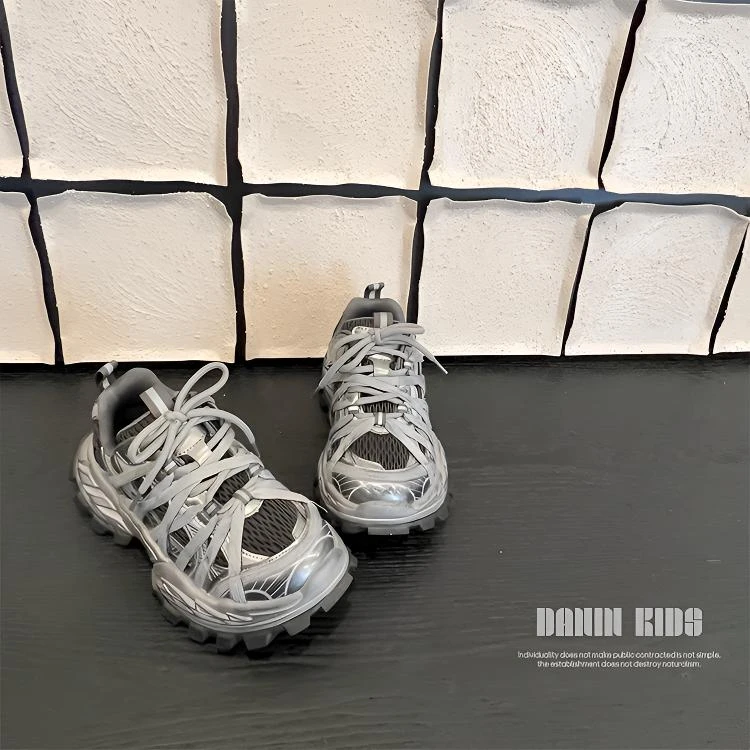 【嗒囜】男女童时尚复古做旧防滑休闲老爹鞋儿童网面透气厚底运动鞋