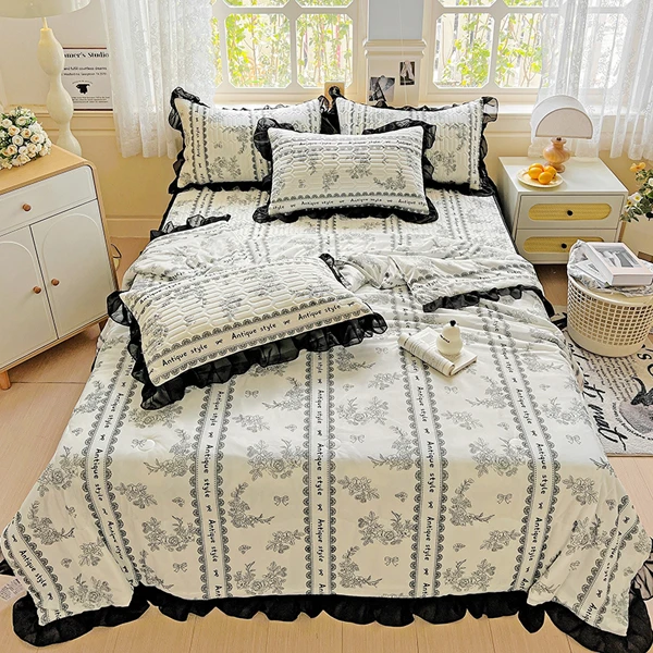 新款清新凉感丝乳胶床裙夏被凉席四件套夏季冰丝软席可机洗空调被