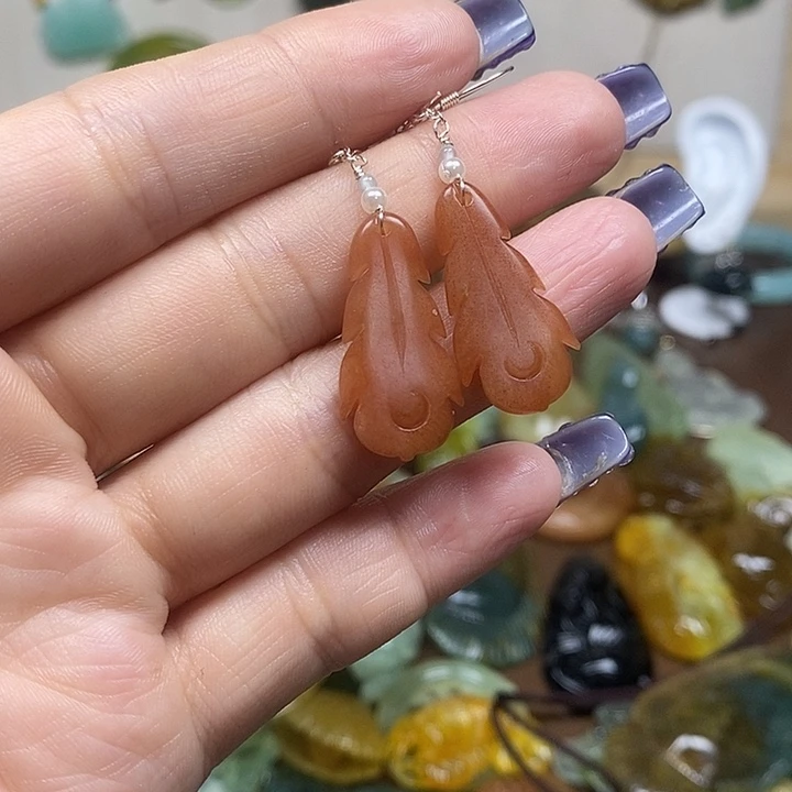 蛇纹石玉耳饰未镶嵌