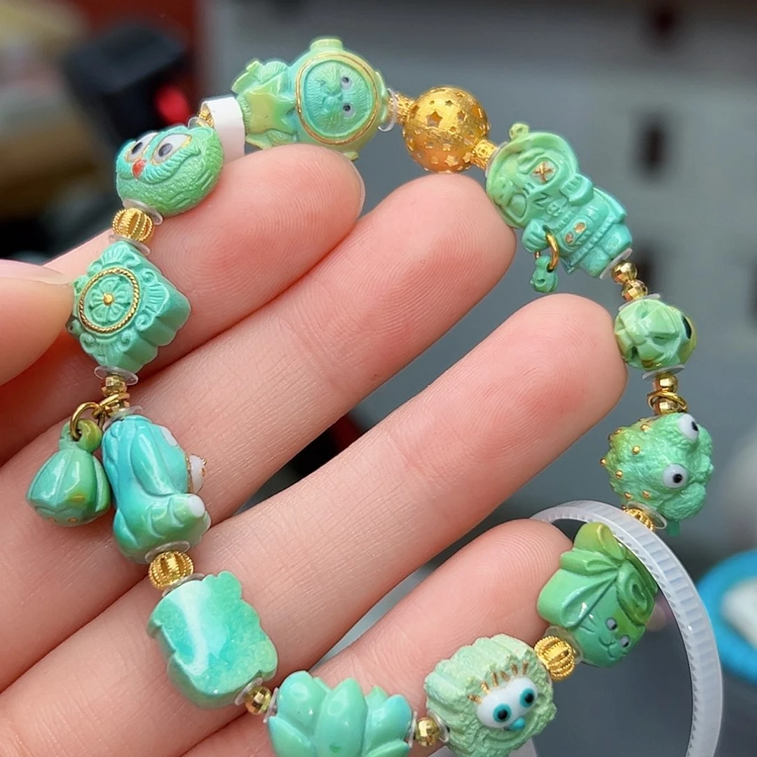 绿松石珠宝奇石18K金镶嵌