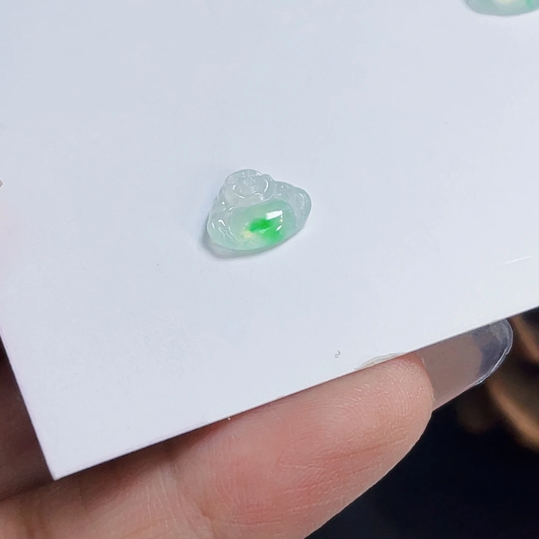 裸石翡翠XG004冰阳绿小佛公