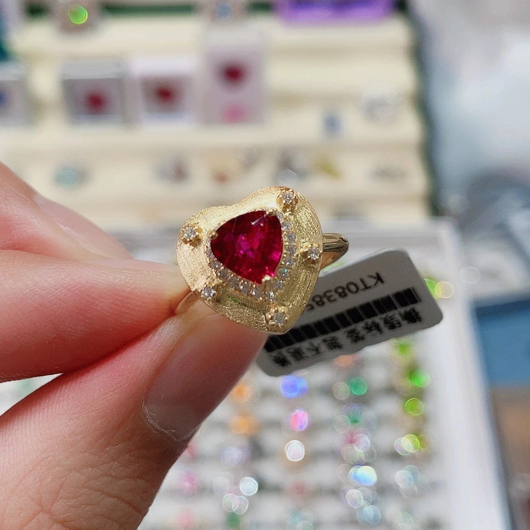 戒指戒指碧玺银S925镶嵌