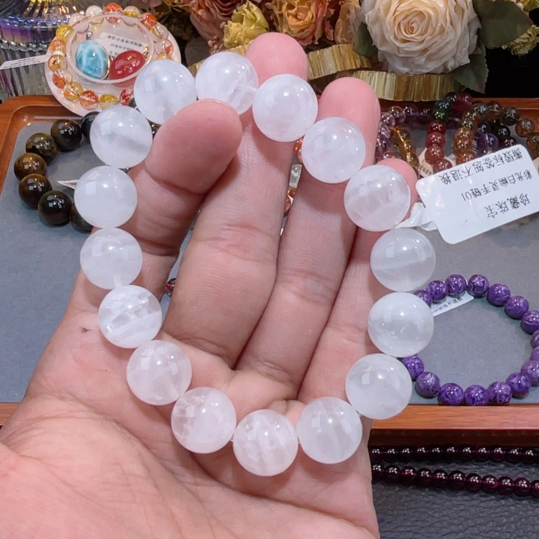 水晶手串未镶嵌千层婚纱白幽灵13+
