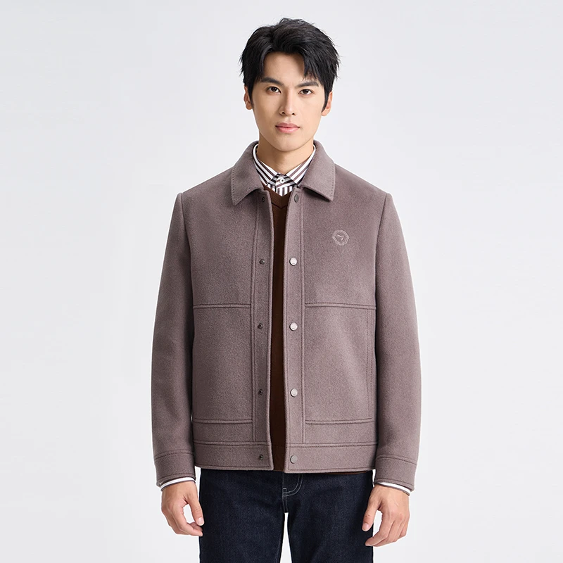 一件穿三季【68%棉羊毛白鸭绒内胆】柒牌男士休闲毛呢夹克727D70920