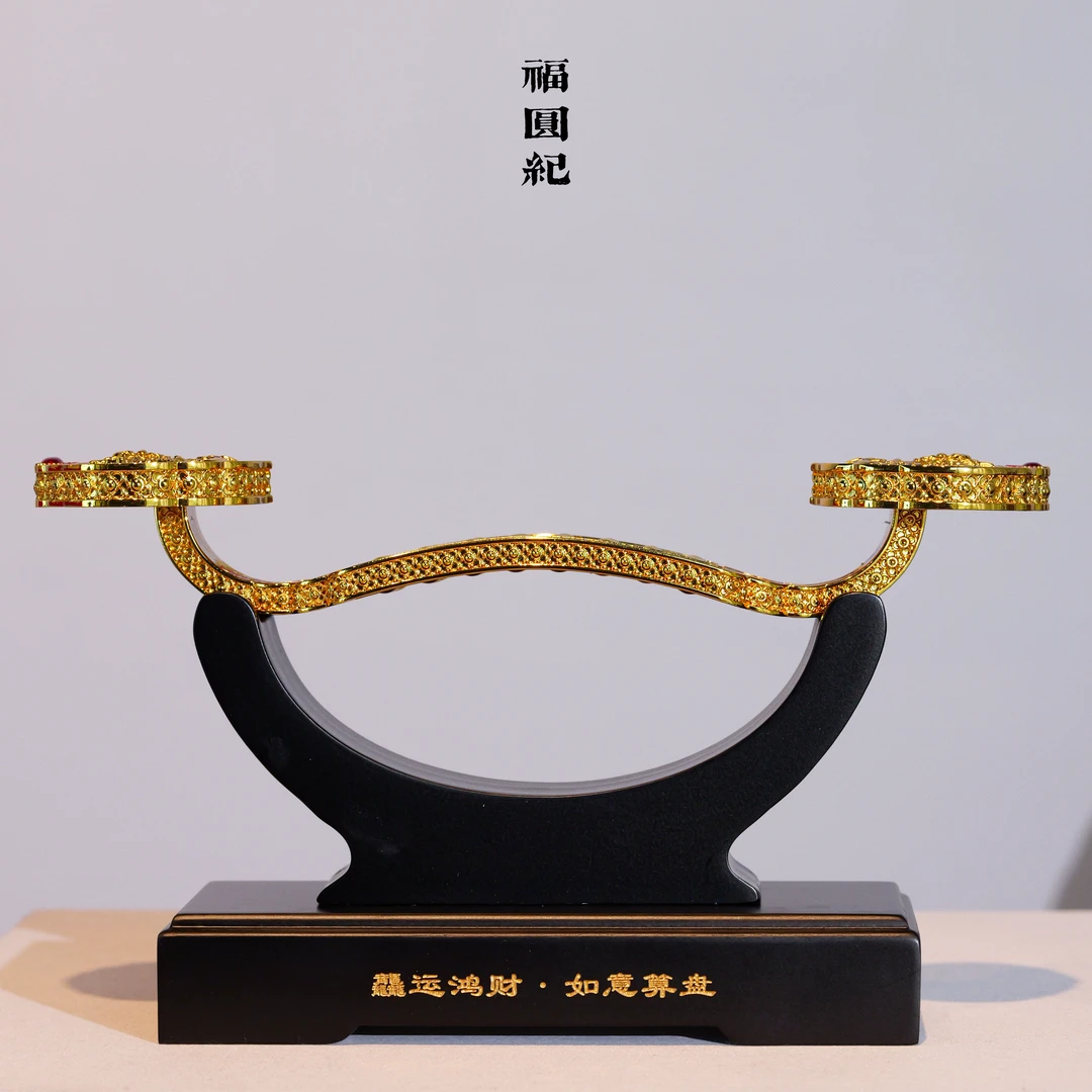 龙运鸿财·如意算盘 镀金工艺品