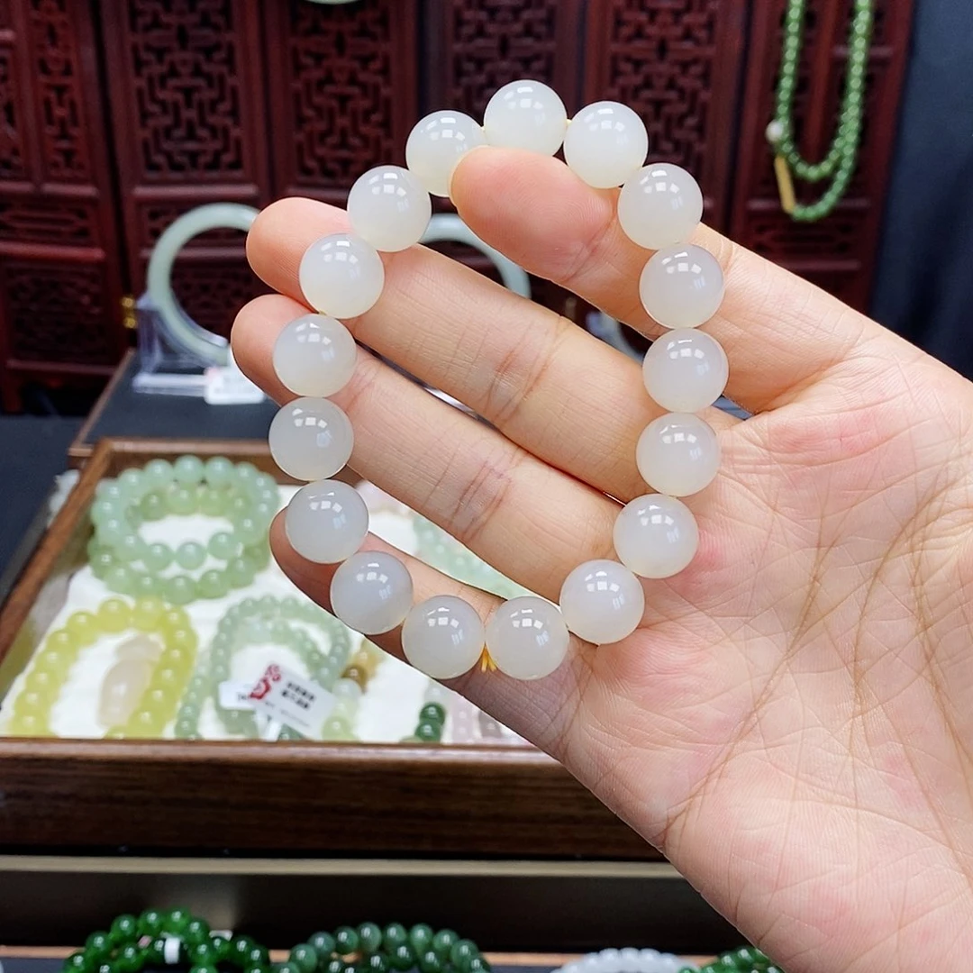 和田玉手串未镶嵌蜂蜜水12