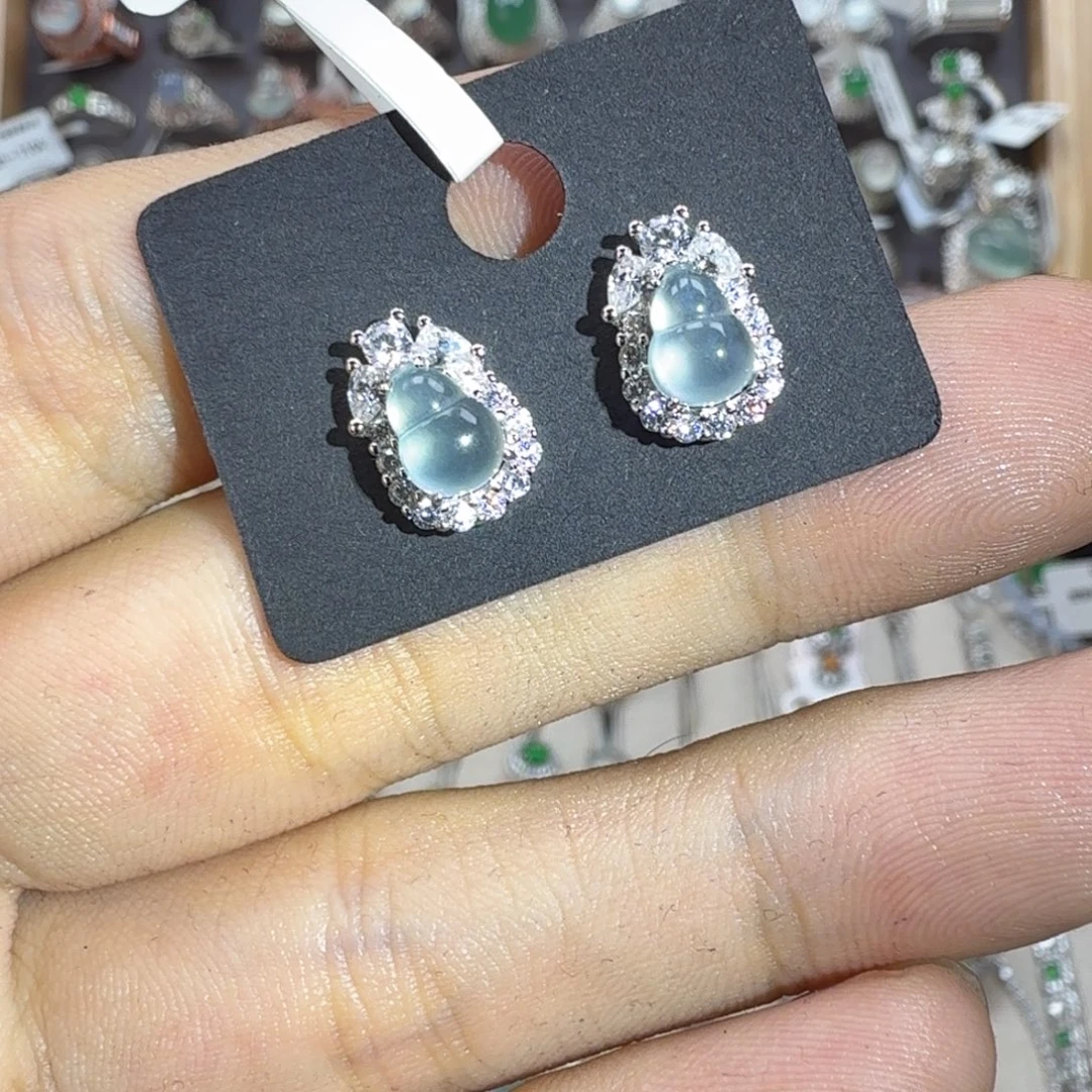 翡翠银S925镶嵌戒指天然缅甸翡翠A货