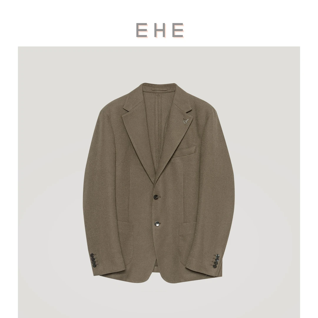 EHE男装 春夏新款墨绿色原创设计轻商务精致梭织西服66107221708