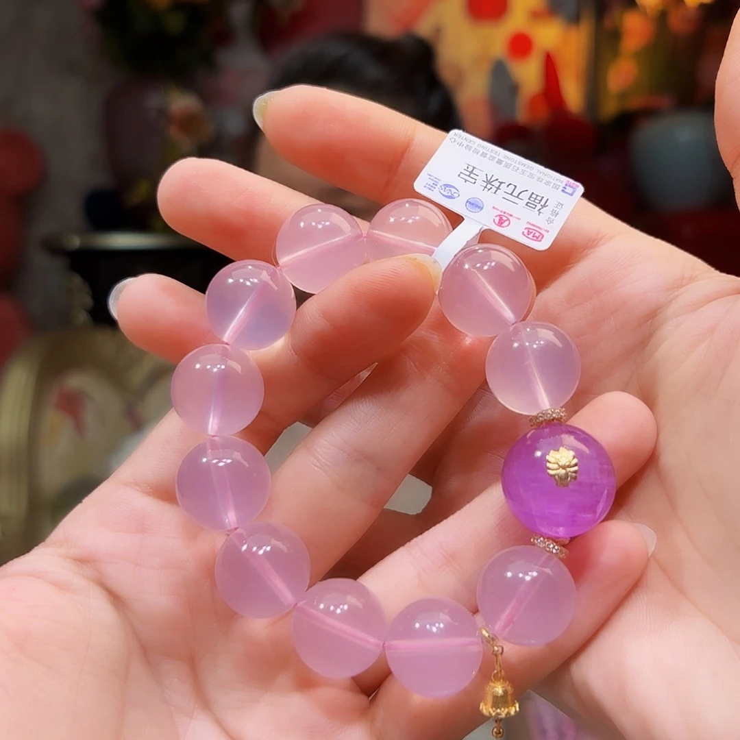 水晶手链18K金镶嵌手串