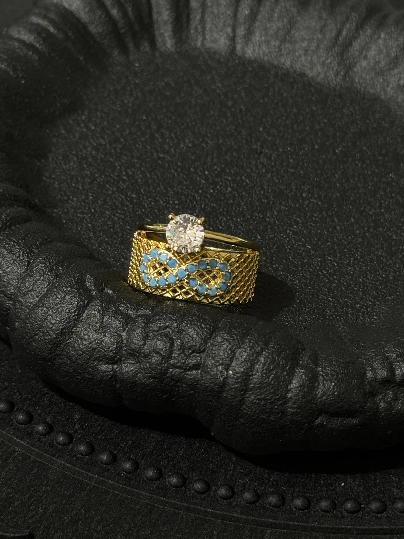 925银戒指 LARVINA蓝色无穷大戒指