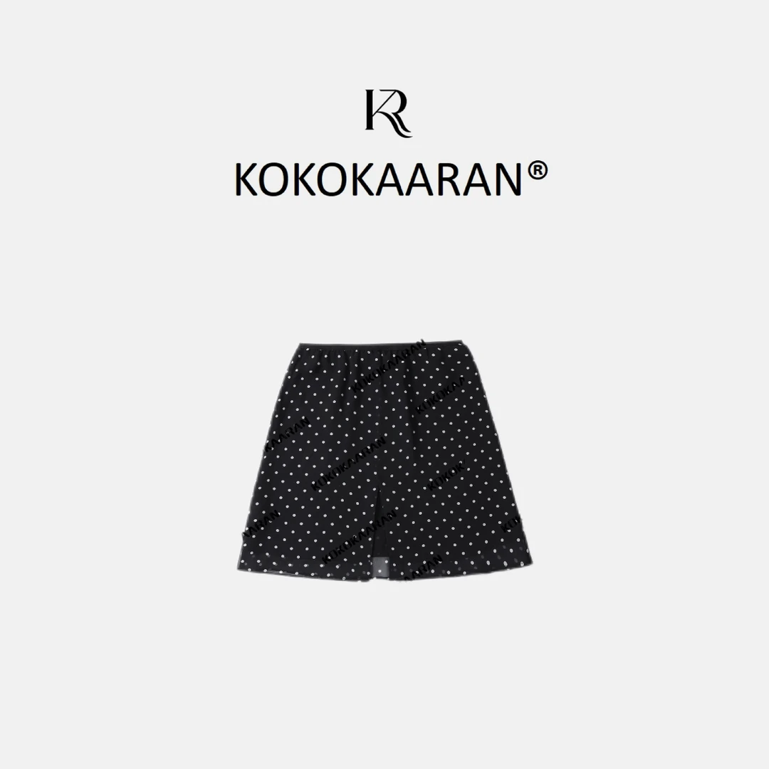 kokokaaran/可可咔伦 ‘’法式优雅‘’真丝肌理感波点半身裙SH250356