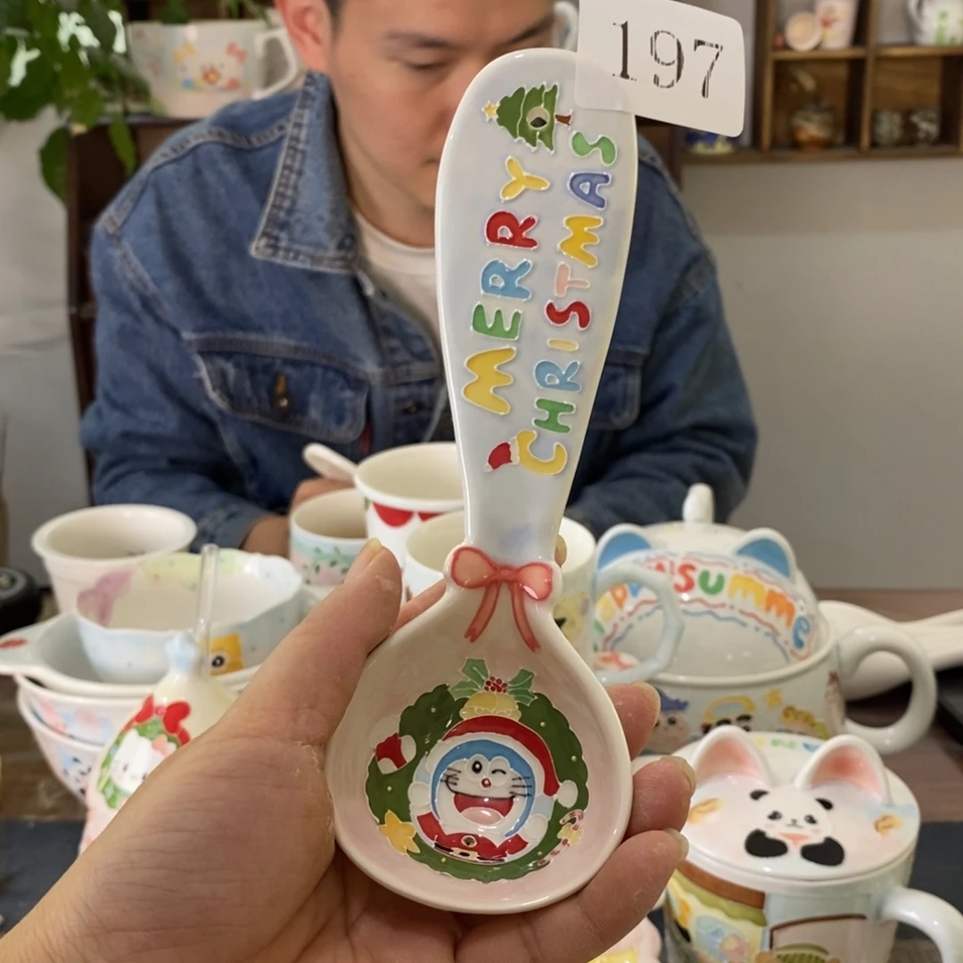 瓷片景德镇釉下彩手绘