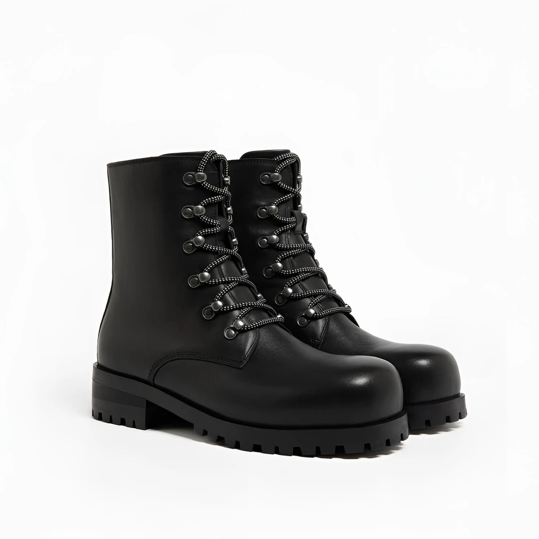 WHIMSY 002系列 ''SQUARE BOOT''方头厚底头层牛皮登山靴 工装靴