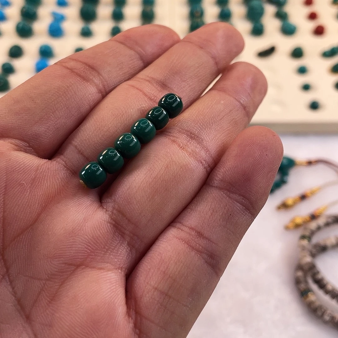 绿松石未镶嵌耳饰