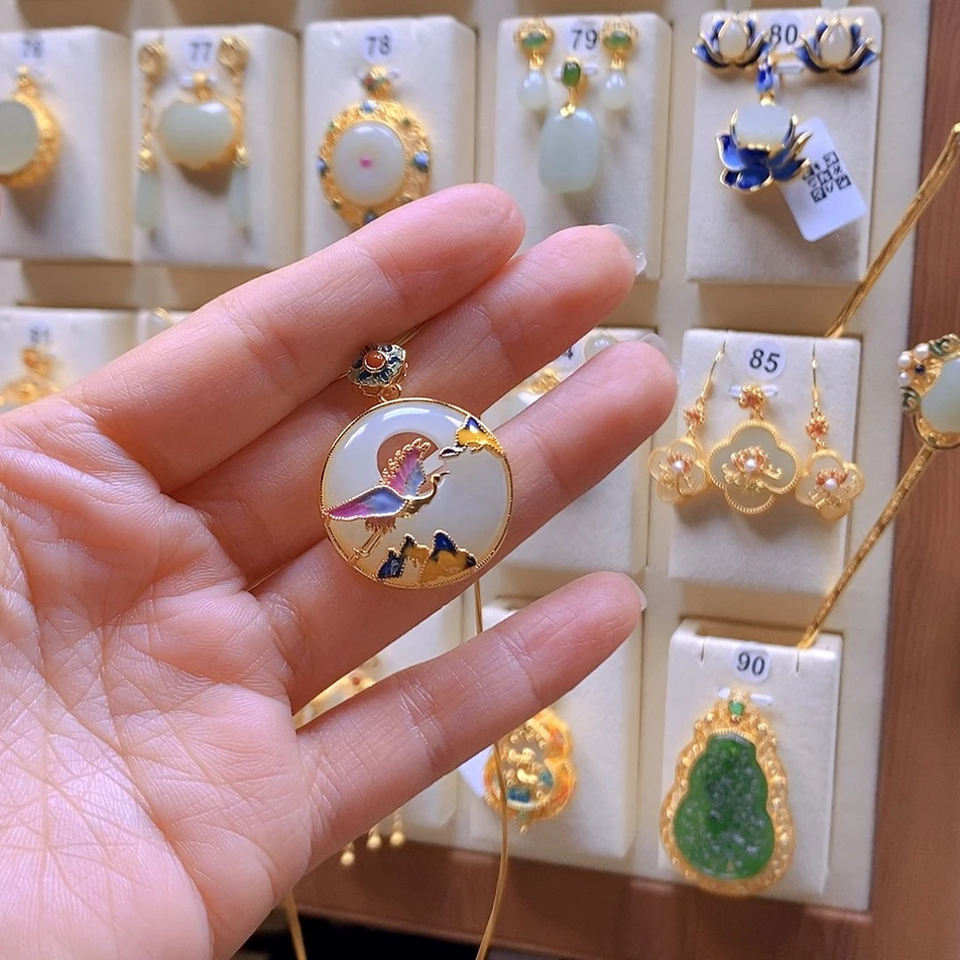 和田玉银S925镶嵌颈饰