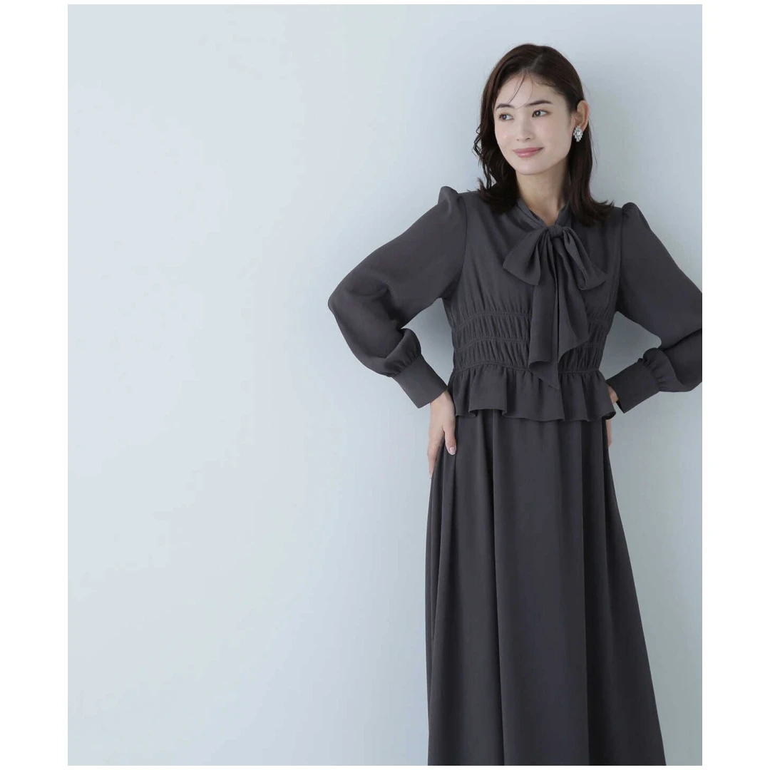 【TaKuMi】日系品牌 N 秋冬新款连衣裙气质长袖显瘦杂志款长裙