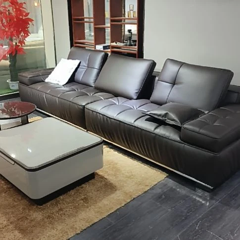 松木移动牛皮沙发实木框架终身质保