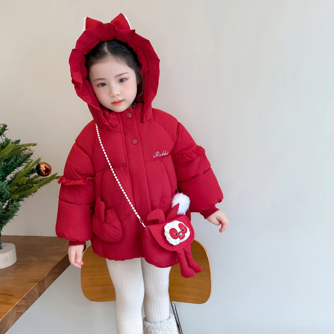 儿童冬季新款洋气棉袄2025女童加绒加厚保暖棉衣外套女宝宝冬装潮